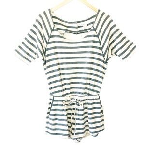BCBGeneration Sage Cotton Striped Romper Size Small